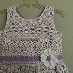 Jona Michelle Lavender and White Lace Dress
